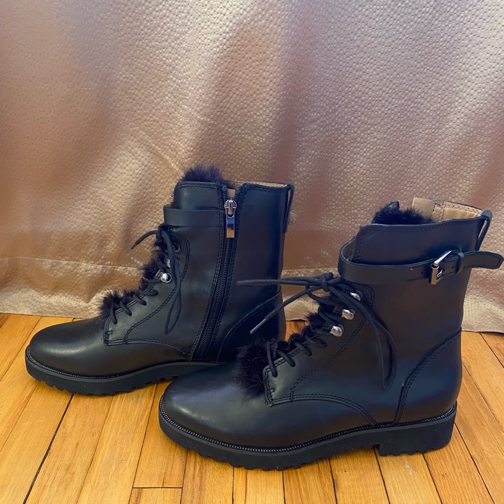 Franco Sarto black boots with fur